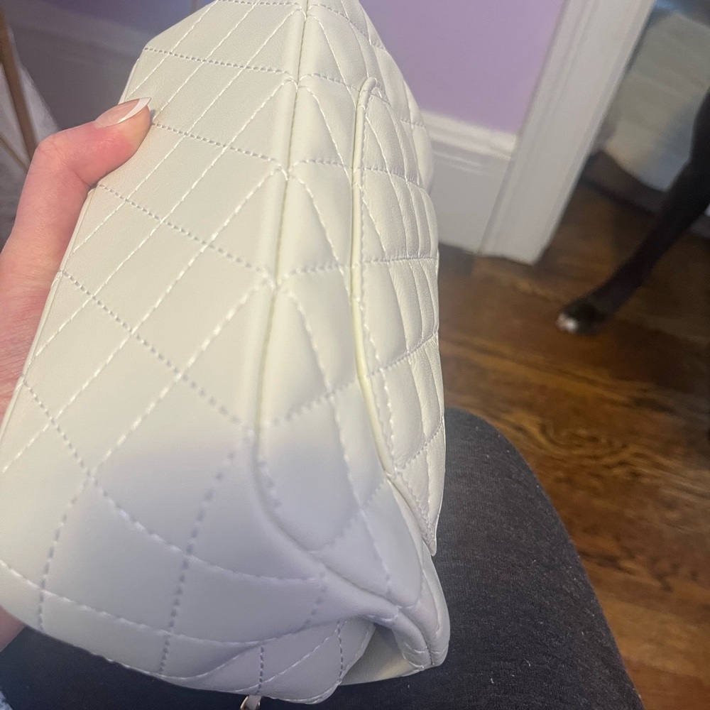 White Quilted Chain Bag - Picture 6 of 7